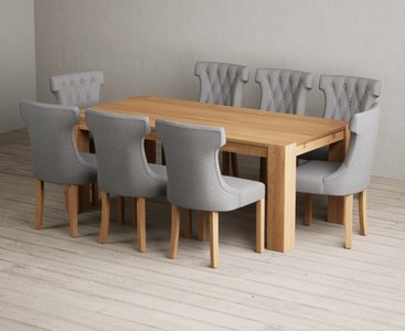 View Sheringham 200cm solid oak dining table with 8 grey clara chairs View Sheringham 200cm solid oak dining table with 8 grey clara chairs