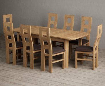 View Extending somerton 160cm solid oak dining table with 8 brown natural chairs View Extending somerton 160cm solid oak dining table with 8 brown natural chairs
