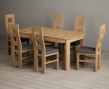 View Extending somerton 160cm solid oak dining table with 8 blue natural chairs View Extending somerton 160cm solid oak dining table with 8 blue natural chairs