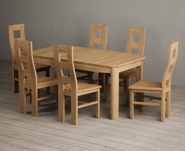 View Extending somerton 160cm solid oak dining table with 6 oak natural chairs View Extending somerton 160cm solid oak dining table with 6 oak natural chairs