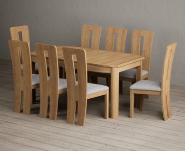 View Extending somerton 160cm solid oak dining table with 8 light grey lucca chairs View Extending somerton 160cm solid oak dining table with 8 light grey lucca chairs