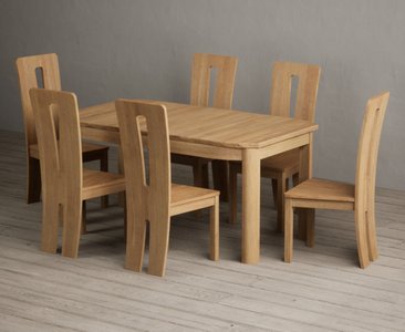 View Extending somerton 160cm solid oak dining table with 6 oak lucca chairs View Extending somerton 160cm solid oak dining table with 6 oak lucca chairs