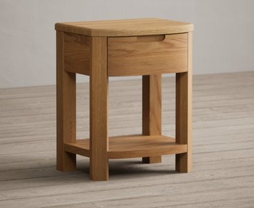 View Somerton curved solid oak 1 drawer bedside chest View Somerton curved solid oak 1 drawer bedside chest