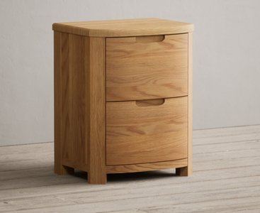 View Somerton curved solid oak 2 drawer bedside chest View Somerton curved solid oak 2 drawer bedside chest