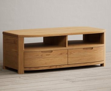 View Somerton curved solid oak 4 drawer coffee table View Somerton curved solid oak 4 drawer coffee table
