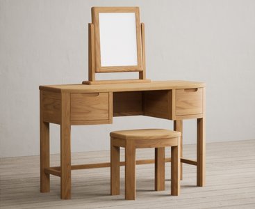 View Somerton curved solid oak dressing table set View Somerton curved solid oak dressing table set