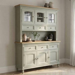 View Francis oak and soft green painted large dresser View Francis oak and soft green painted large dresser