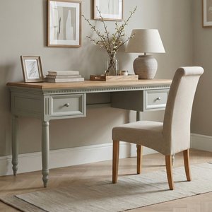 View Francis oak and soft green painted computer desk View Francis oak and soft green painted computer desk