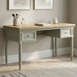 View Francis oak and soft green painted dressing table View Francis oak and soft green painted dressing table