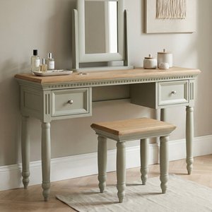 View Francis oak and soft green painted dressing table set View Francis oak and soft green painted dressing table set