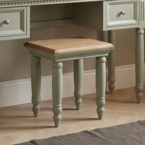 View Francis oak and soft green painted dressing table stool View Francis oak and soft green painted dressing table stool