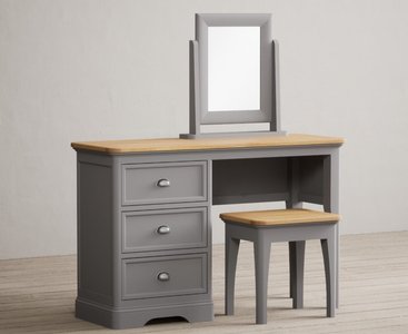 View Felton oak and light grey painted dressing table set View Felton oak and light grey painted dressing table set