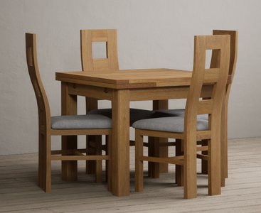 View Extending buxton 90cm solid oak dining table with 6 charcoal grey natural chairs View Extending buxton 90cm solid oak dining table with 6 charcoal grey natural chairs