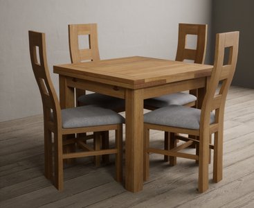 View Extending buxton 90cm solid oak dining table with 6 oak natural chairs View Extending buxton 90cm solid oak dining table with 6 oak natural chairs
