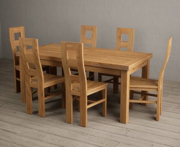 View Extending buxton 180cm solid oak dining table with 12 oak natural chairs View Extending buxton 180cm solid oak dining table with 12 oak natural chairs