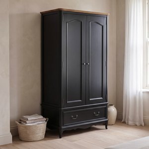 View Chateau noir oak and black painted double wardrobe View Chateau noir oak and black painted double wardrobe