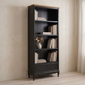 View Chateau noir oak and black painted tall bookcase