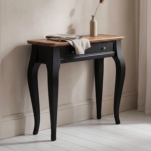 View Chateau noir oak and black painted console table View Chateau noir oak and black painted console table