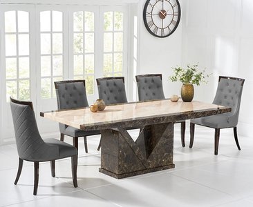 View Tenore 180cm marble dining table with 10 grey francesca chairs View Tenore 180cm marble dining table with 10 grey francesca chairs