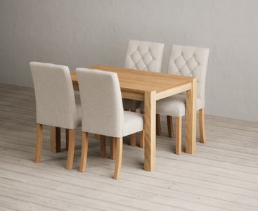 View Thetford 120cm solid oak dining table with 4 grey isabella chairs View Thetford 120cm solid oak dining table with 4 grey isabella chairs