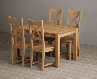 View Thetford 120cm solid oak dining table with 4 oak natural chairs View Thetford 120cm solid oak dining table with 4 oak natural chairs