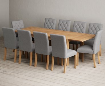 View Extending thetford 150cm solid oak table with 10 grey isabella chairs View Extending thetford 150cm solid oak table with 10 grey isabella chairs