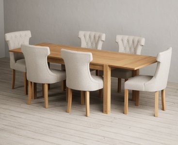 View Thetford 150cm oak dining table with thetford 45cm oak extensions with 10 natural clara chairs View Thetford 150cm oak dining table with thetford 45cm oak extensions with 10 natural clara chairs