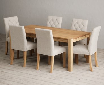 View Thetford 180cm solid oak dining table with 6 natural isabella chairs View Thetford 180cm solid oak dining table with 6 natural isabella chairs