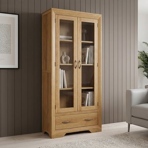 View Tilt 100 solid oak glazed display cabinet