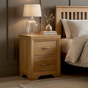 View Tilt 100 solid oak 2 drawer bedside chest View Tilt 100 solid oak 2 drawer bedside chest