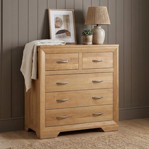 View Tilt 100 solid oak 2 over 3 chest of drawers