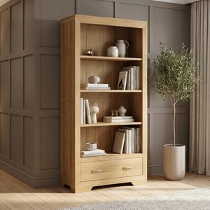 View Tilt 100 solid oak tall bookcase View Tilt 100 solid oak tall bookcase