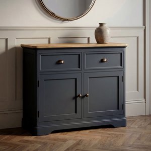 View Bridstow oak and blue painted small sideboard View Bridstow oak and blue painted small sideboard