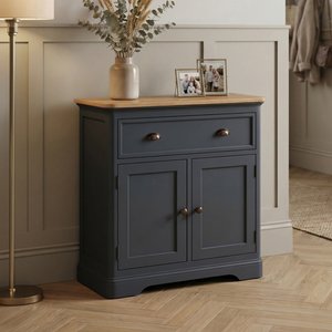 Photo of bridstow oak and blue painted hallway sideboard