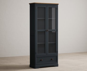 View Bridstow oak and blue painted glazed display cabinet View Bridstow oak and blue painted glazed display cabinet