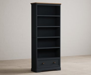 View Bridstow oak and blue painted tall bookcase View Bridstow oak and blue painted tall bookcase