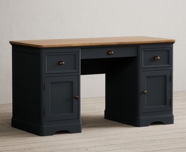View Bridstow oak and blue painted computer desk View Bridstow oak and blue painted computer desk