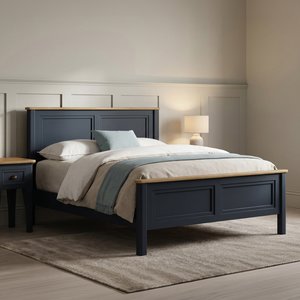 View Bridstow oak and blue painted kingsize bed