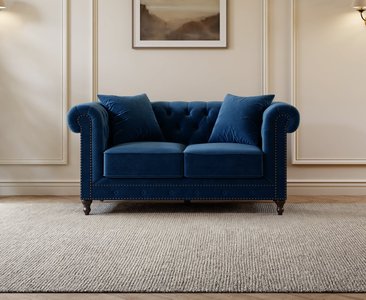 View Westminster chesterfield blue velvet 2 seater sofa View Westminster chesterfield blue velvet 2 seater sofa