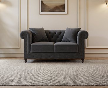 View Westminster chesterfield dark grey velvet 2 seater sofa View Westminster chesterfield dark grey velvet 2 seater sofa