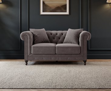 View Westminster chesterfield light grey velvet 2 seater sofa View Westminster chesterfield light grey velvet 2 seater sofa