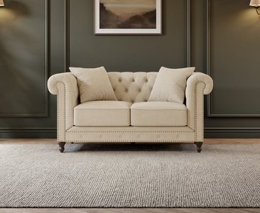 View Westminster chesterfield ivory linen 2 seater sofa View Westminster chesterfield ivory linen 2 seater sofa