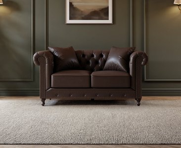 View Westminster chesterfield brown leather 2 seater sofa View Westminster chesterfield brown leather 2 seater sofa