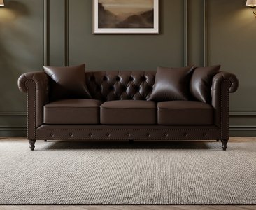 View Westminster chesterfield brown leather 3 seater sofa View Westminster chesterfield brown leather 3 seater sofa