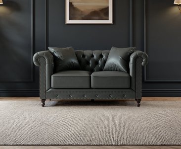View Westminster chesterfield grey leather 2 seater sofa View Westminster chesterfield grey leather 2 seater sofa