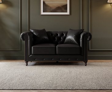 View Westminster chesterfield black leather 2 seater sofa View Westminster chesterfield black leather 2 seater sofa