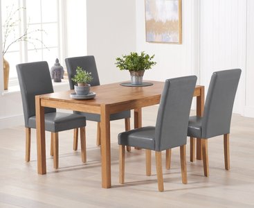 View York 120cm solid oak dining table with 6 black olivia chairs View York 120cm solid oak dining table with 6 black olivia chairs