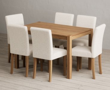 View York 120cm solid oak dining table with 4 natural lila chairs View York 120cm solid oak dining table with 4 natural lila chairs