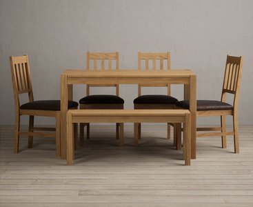 View York 120cm solid oak dining table with 2 charcoal grey york chairs with 1 oak bench View York 120cm solid oak dining table with 2 charcoal grey york chairs with 1 oak bench