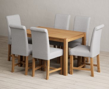 View York 120cm solid oak dining table with 4 blue braced chairs View York 120cm solid oak dining table with 4 blue braced chairs